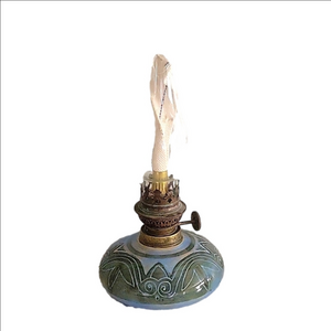 Hand signed Lodema 2000 vintage pottery oil lamp 🪔